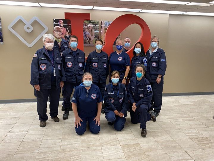 Nancy Wyman, RN, with the group of medical professionals deployed to Baton Rouge, Louisiana