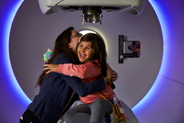 Pediatric patient treated with proton therapy