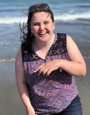 Caitlin Sullivan, 23, at Rye Beach in Rye, NH.