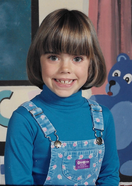 Erin Walker, age 6, about two years after her liver transplant, in a headshot for school. 