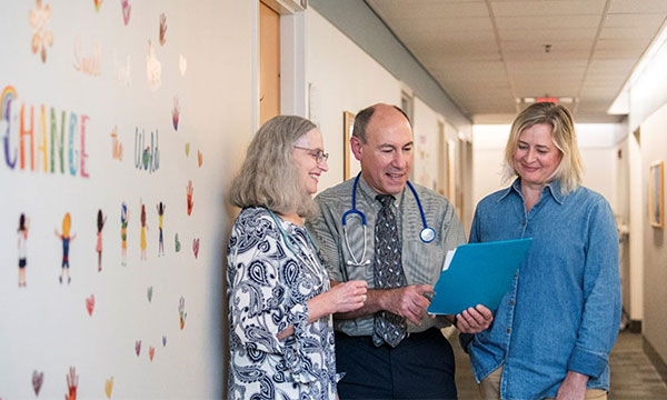 Dr. David Sweetser, Dr. Catherine Nowak, and Jenny Lauck