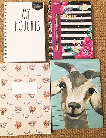 A collection of blank journals that are distributed to patients and families through the Journals of Hope Program at MGfC.