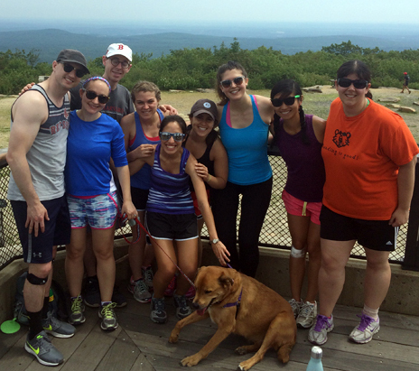 Photo of residents on a weekend summer hike on Mt. Wachusett