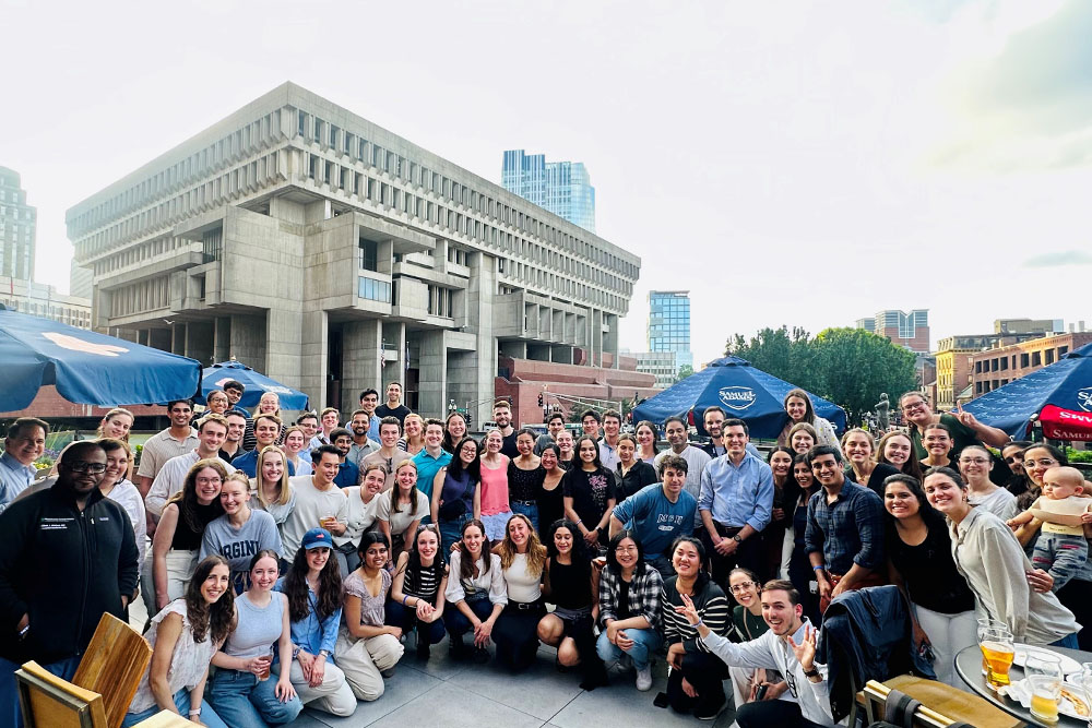 Internal medicine residents at a June 2025 four class social gathering in Boston.
