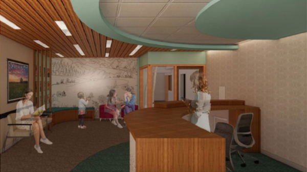 Drawing of pediatric waiting area Drawing of pediatric waiting area