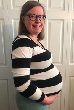Colleen shows off her baby bump.
