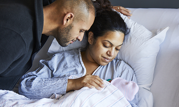 family with new baby