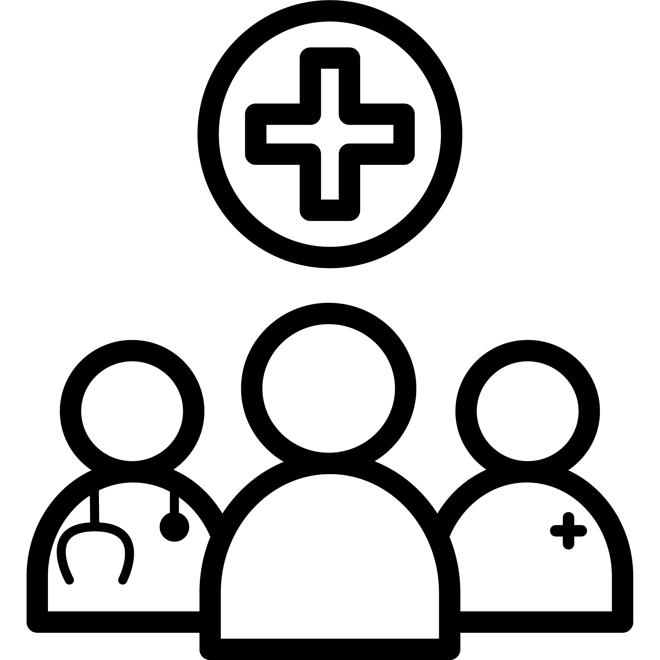 icon of a patient with the doctor and a nurse