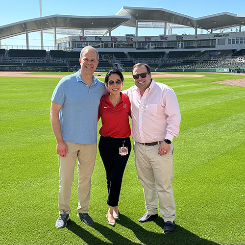 Drs. Peter Asnis, Miho Tanaka and Evan O'Donnell at Red Sox spring training