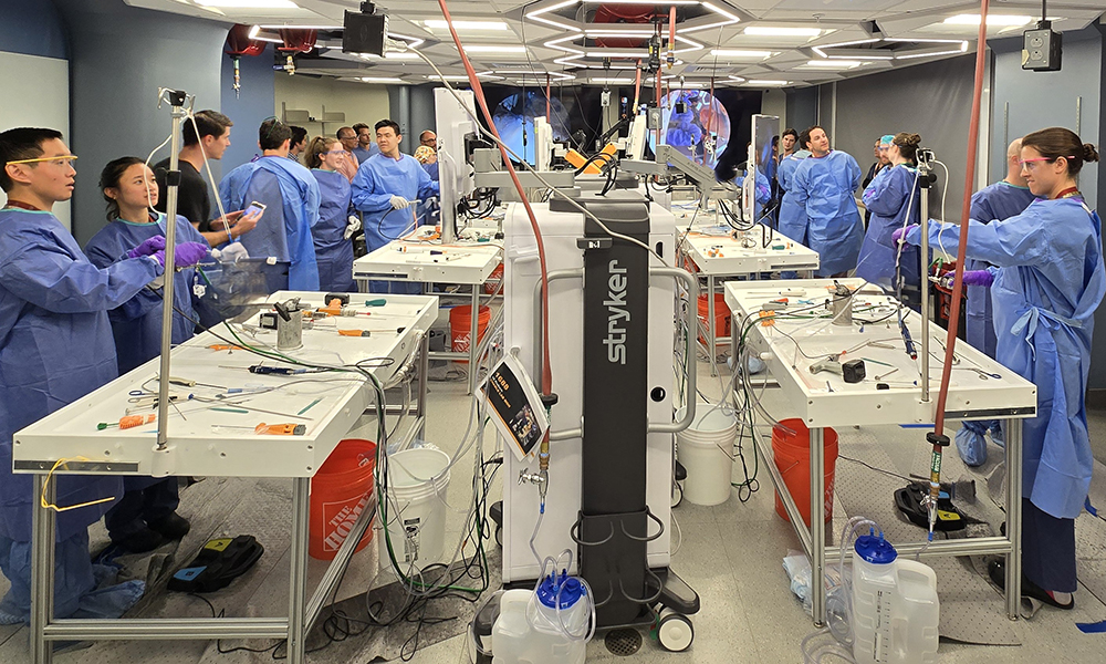 A group of clinicians participating in bioskills training at the ENABLE facility.