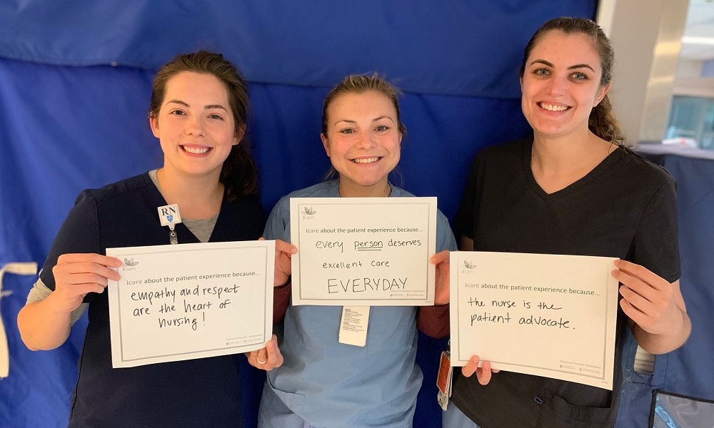 Nurses smile during Patient Experience Week