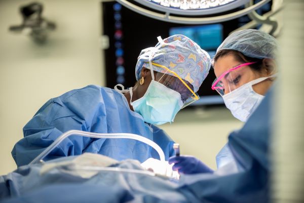 Doctors performing surgery.