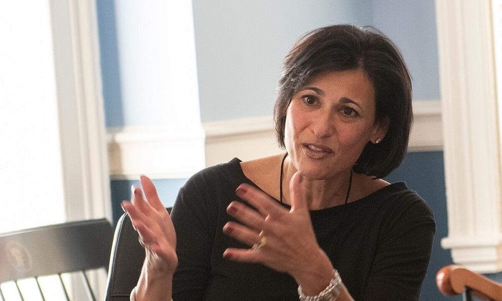 Rochelle Walensky, MD, MPH, moves her hands while speaking Rochelle Walensky, MD, MPH, moves her hands while speaking