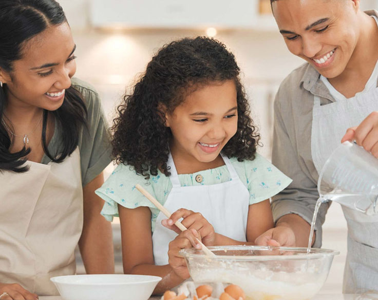 Image of a family baking