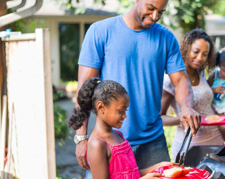 A family at a barbecue