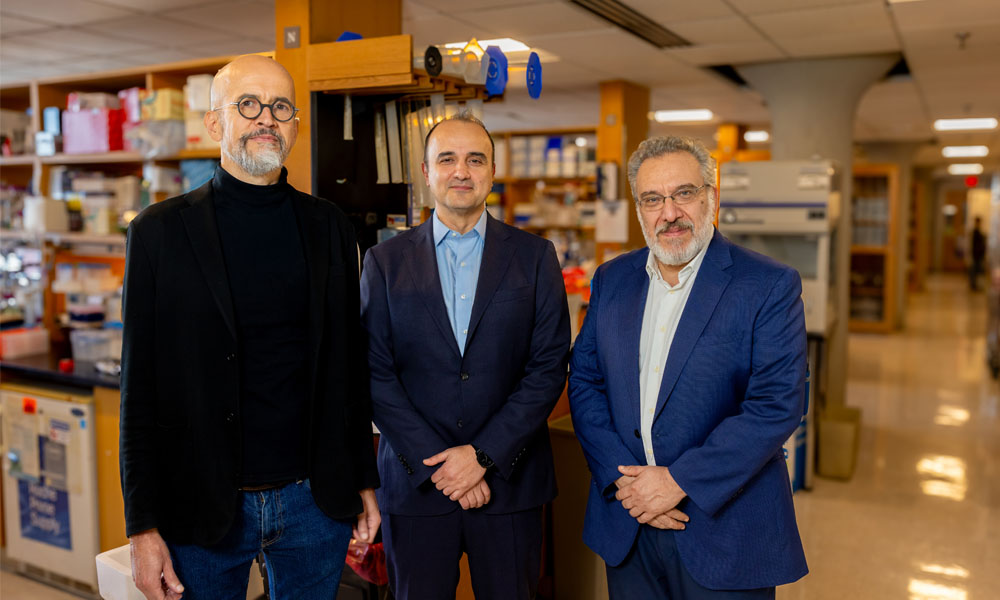 Team (left to right): Wilhelm Haas, PhD, Mo Motamedi, PhD and Othon Iliopoulos, MD. Team (left to right): Wilhelm Haas, PhD, Mo Motamedi, PhD and Othon Iliopoulos, MD.