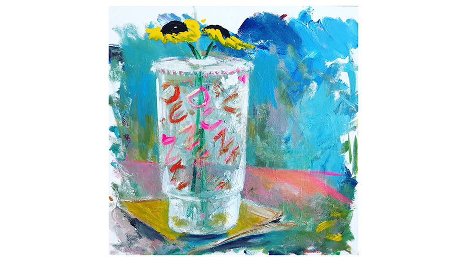 Jonathan Zuker, Dunkin Sunflowers, Acrylic on Canvas, 16”x20” Jonathan Zuker, Dunkin Sunflowers, Acrylic on Canvas, 16”x20”
