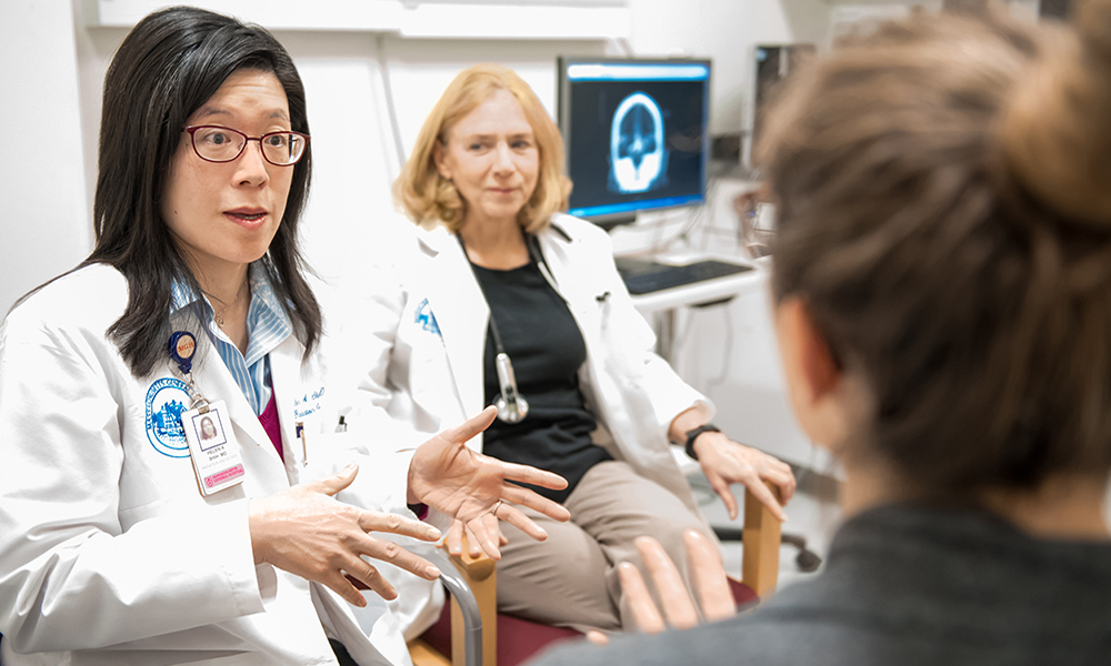 Dr. Helen Shih with patient. Dr. Helen Shih with patient.