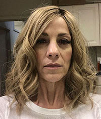 Julianne with her wig on.