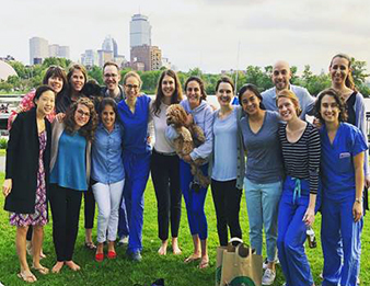 Photo of pediatric residents on the esplanade in Boston