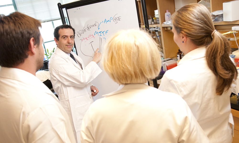 David Fisher, MD, addressing the lab David Fisher, MD, addressing the lab