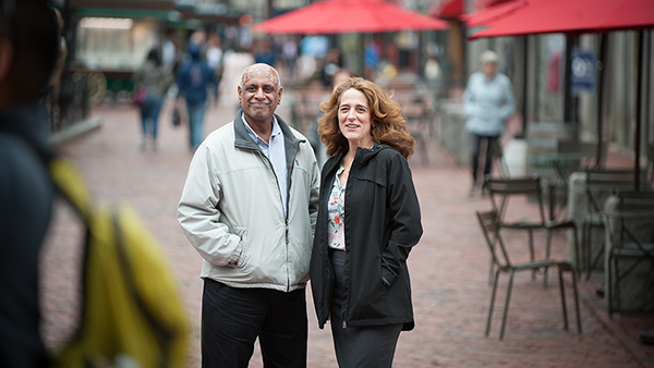Image of Mass General Interpreters standing outside of a cafe Image of Mass General Interpreters standing outside of a cafe