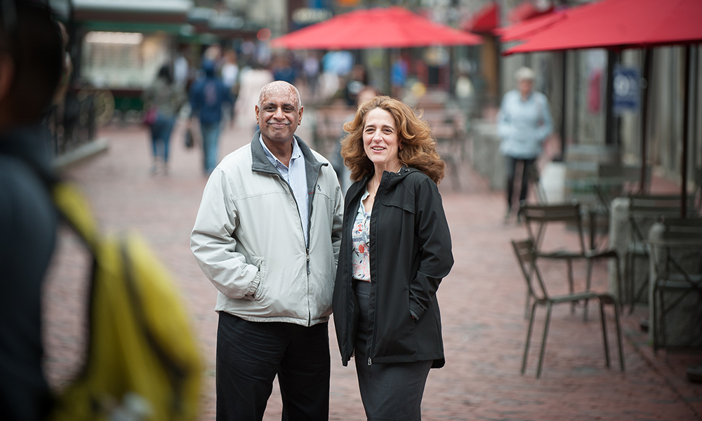 Image of Mass General Interpreters standing outside of a cafe Image of Mass General Interpreters standing outside of a cafe
