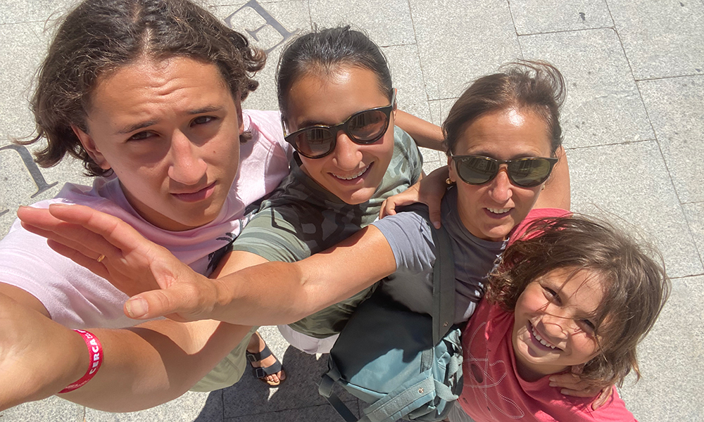 Maria Loscertales, third from left, with her three children. Maria Loscertales, third from left, with her three children.
