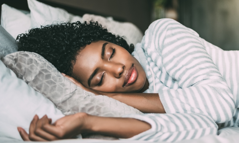 Woman sleeping comfortably Woman sleeping comfortably