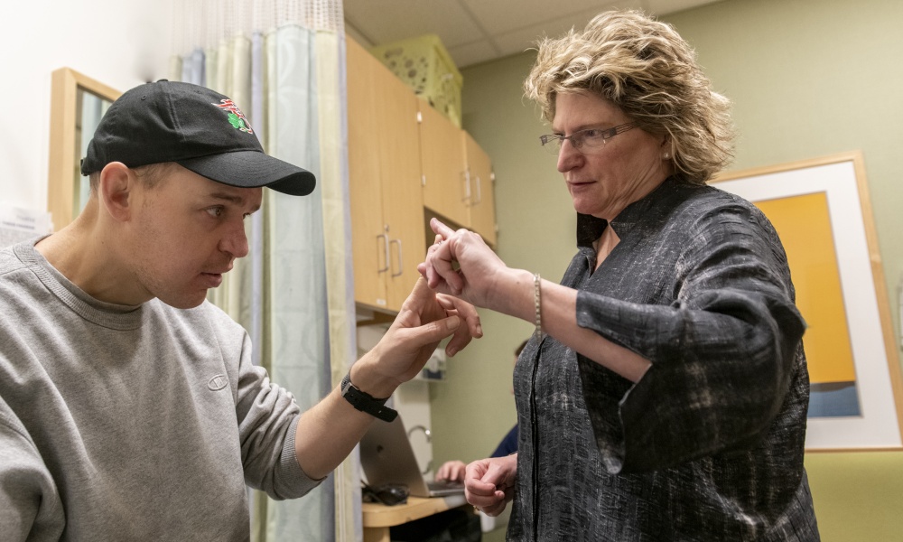 Dr. Thiele with an adult TSC patient Dr. Thiele with an adult TSC patient
