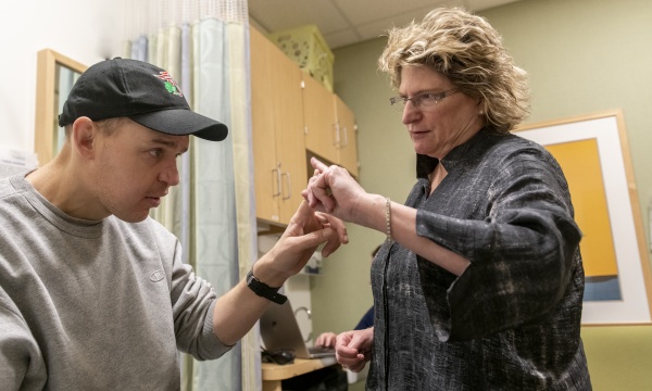 Dr. Thiele with an adult TSC patient Dr. Thiele with an adult TSC patient