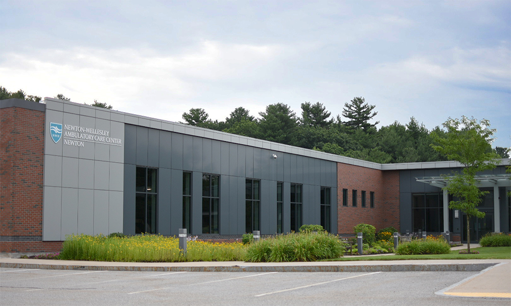 A picture of the outside of the Newton-Wellesley Ambulatory Care Center in Newton, MA