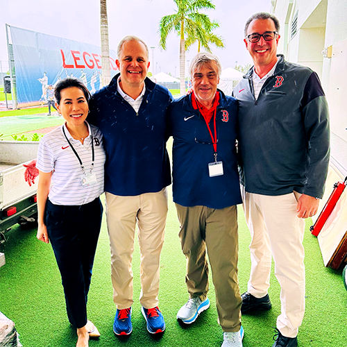 Drs. Peter Asnis, Miho Tanaka and Evan O'Donnell at Red Sox spring training