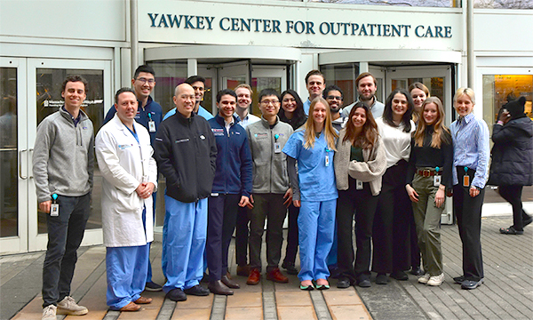 (L to R): Dr. Neal Chen, Rachel Cross (Research Coordinator), Charlotte Laane (researcher), Kevin Kooi (researcher), Anjuli Dijkmans (medical student), Olga Canta (medical student), James Patti (medical student) and Dr. Kyle Ebelrin (L to R): Dr. Neal Chen, Rachel Cross (Research Coordinator), Charlotte Laane (researcher), Kevin Kooi (researcher), Anjuli Dijkmans (medical student), Olga Canta (medical student), James Patti (medical student) and Dr. Kyle Ebelrin