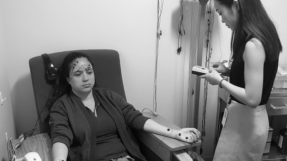 A patient being monitored A patient being monitored
