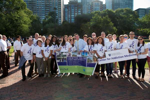 Members gather for the Recovery Walk Members gather for the Recovery Walk